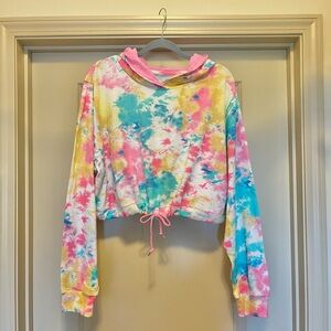 Camille Kostek Sorbet Tie Dye Cropped Terry Hoodie - Swimsuits for All